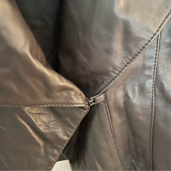 Trouvé Black Drape Leather Jacket - Picture 3 of 3